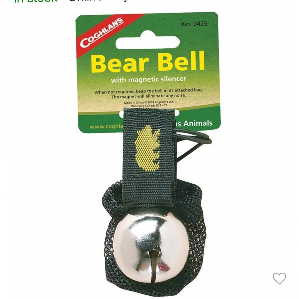 Coghlans Bear Bell with Magnetic Silencer and Attachment Strap Silver